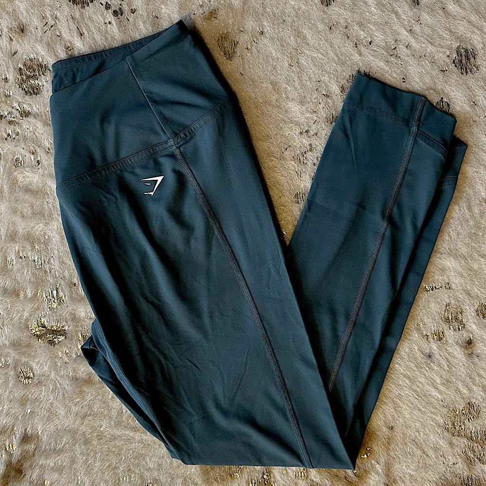 Gym Shark Teal crossover Leggings. Size Large